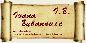 Ivana Bubanović vizit kartica